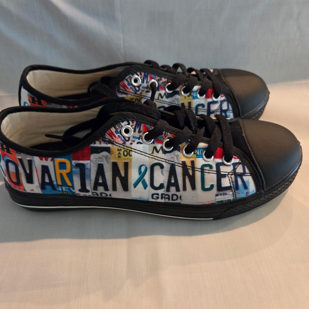 Women’s Ovarian Cancer Awareness Canvas Sneakers